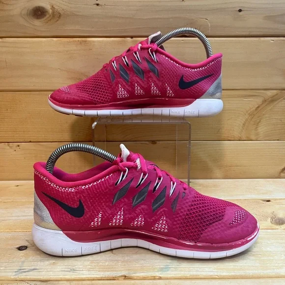 Used Nike Womens Free 5.0 642199-602 Pink Running Shoes Sneakers Size 7.5 - Picture 2 of 7